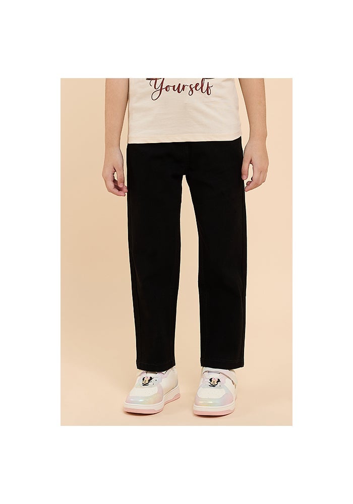 R&B Solid Straight Fit Jeans with Button Closure - Image 1