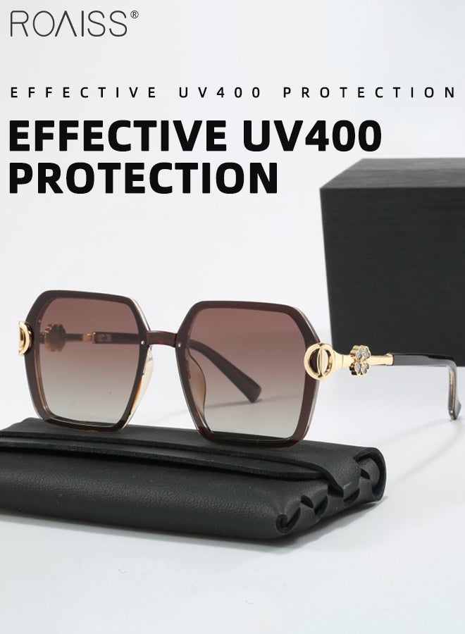 roaiss Women's Polarized Butterfly Sunglasses, UV400 Protection Sun Glasses with Stylish Temples, Fashion Anti-glare Sun Shades for Women with Glasses Case, 65mm - Image 5