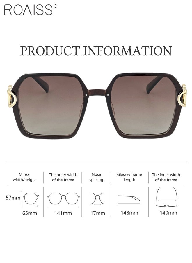 roaiss Women's Polarized Butterfly Sunglasses, UV400 Protection Sun Glasses with Stylish Temples, Fashion Anti-glare Sun Shades for Women with Glasses Case, 65mm - Image 3