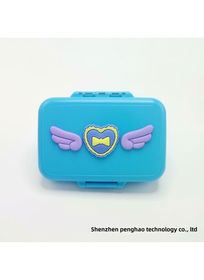 Generic Super Cute Children's Teeth Box All Plastic Teeth Preservation Box Permanent Gift Cartoon Baby Toys-Color:sky Blue-Specifications:Chinese  - Image 1
