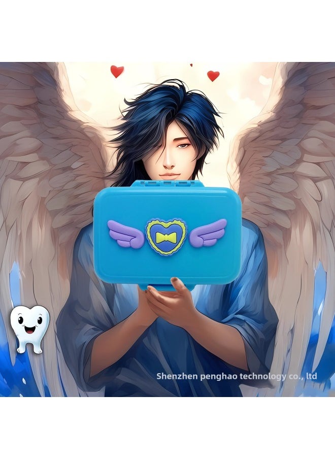 Generic Super Cute Children's Teeth Box All Plastic Teeth Preservation Box Permanent Gift Cartoon Baby Toys-Color:sky Blue-Specifications:Chinese  - Image 3
