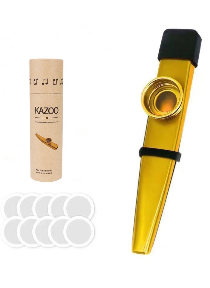 CY Metal Kazu Flute Instrument With Flute Tube+16 Flute Film+Dust Cover 