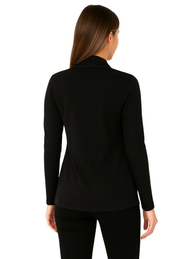 PAUSE Pause Black Solid Open Front Shrug