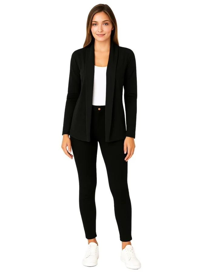 PAUSE Pause Black Solid Open Front Shrug
