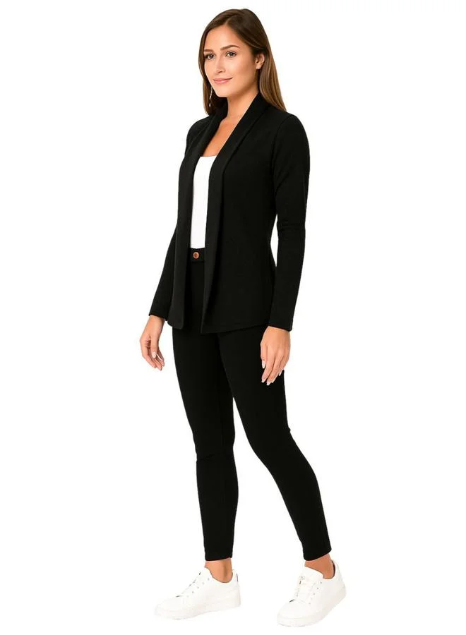 PAUSE Pause Black Solid Open Front Shrug