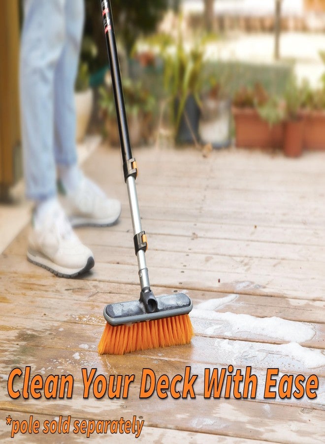 EXTEND-A-REACH Medium Bristle Deck Scrub Brush - Composite Deck Brush Head & Vinyl Siding Brush // Boat Scrub Brush, Roof Brush for Extension Pole // Exterior, Patio & Deck Cleaning Brush (Pole Sold Separately) - Image 2