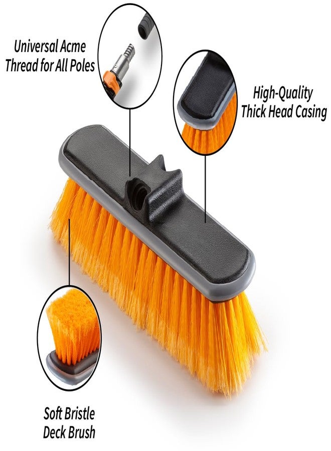 EXTEND-A-REACH Medium Bristle Deck Scrub Brush - Composite Deck Brush Head & Vinyl Siding Brush // Boat Scrub Brush, Roof Brush for Extension Pole // Exterior, Patio & Deck Cleaning Brush (Pole Sold Separately) - Image 3