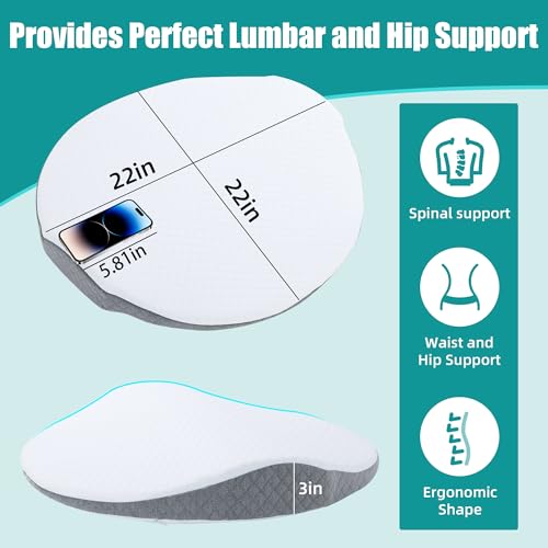 ROYALAY Lumbar Support Pillow for Bed Memory Foam Waist Pillow for Sleeping Ergonomic Wedge Pillow for Back Support Elevated Body Pillow with Removable Cover for Side Back and Stomach Sleepers - Image 3
