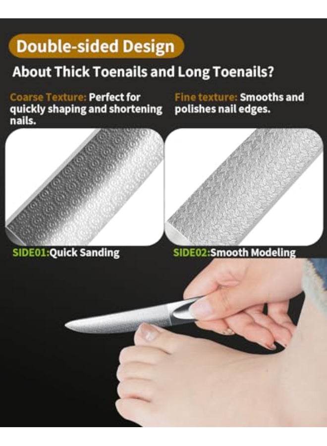 EBEWANLI Curved Nail File Toenail File for Thick Toenails 49inch Double Sided Metal Nail File Stainless Steels Toe Nail Files for Thick Nails Heavy Duty Fingernail File for Men and Woman - Image 3