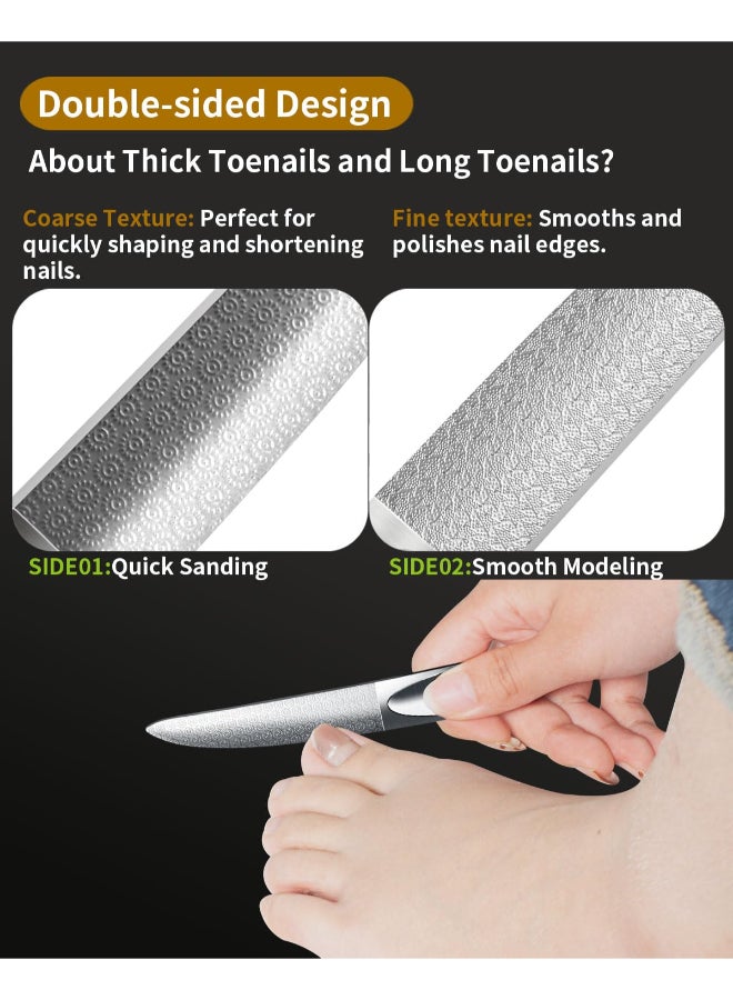 EBEWANLI Curved Nail File Toenail File for Thick Toenails 49inch Double Sided Metal Nail File Stainless Steels Toe Nail Files for Thick Nails Heavy Duty Fingernail File for Men and Woman - Image 4