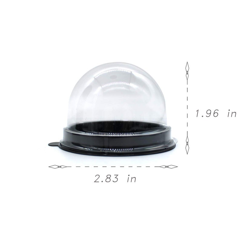 MR.FOAM Clear Plastic Mini Cupcake Container 50 PC Desk Pet Containers Mooncake Boxes Muffin Pod Dome Muffin Single Desk Pet Holders Individual Cupcake Containers Plastic Disposable (Black  50pc) - Image 2