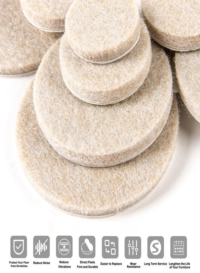 AAMATY Chair Leg Floor Protectors Pads - Self Adhesive Non-Skid Furniture Felt Pads, Anti-Scratch & Noise Reduction for Chair, Table & Sofa Legs (80 Pcs,Round,Beige) - Image 3