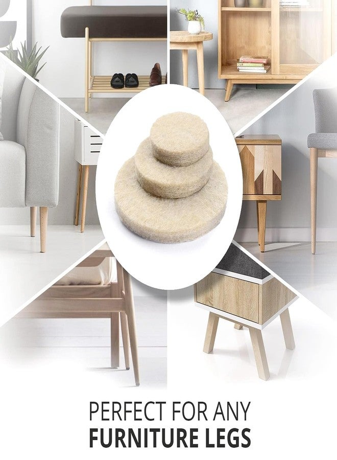 AAMATY Chair Leg Floor Protectors Pads - Self Adhesive Non-Skid Furniture Felt Pads, Anti-Scratch & Noise Reduction for Chair, Table & Sofa Legs (80 Pcs,Round,Beige) - Image 2