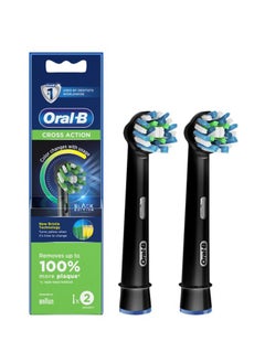 Oral-B رأس فرشاة بديلة EB50BRB-2 CrossAction، عدد 2، أسود 