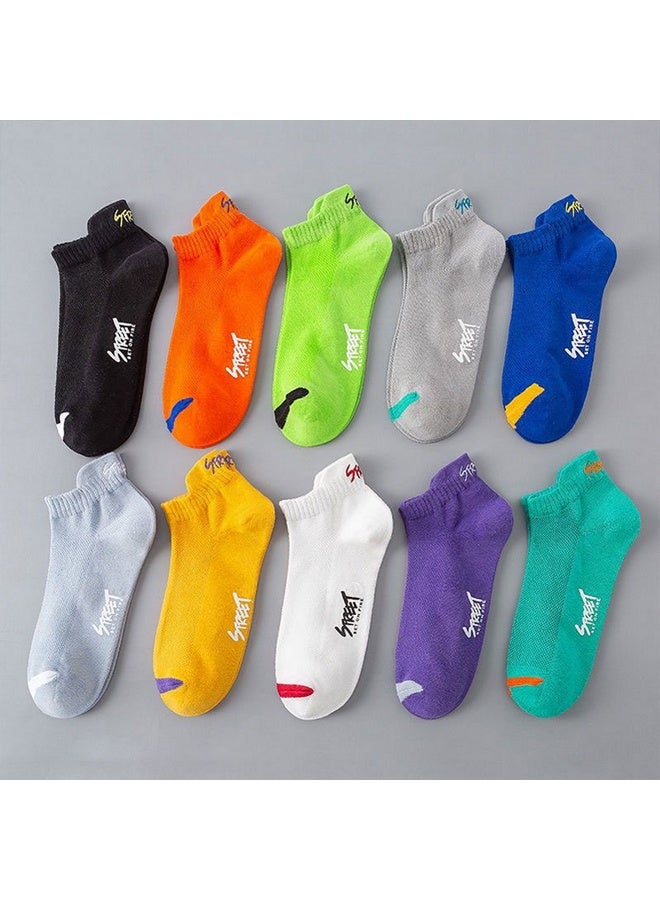 Zeemey Men's trendy 10 pairs socks set - colorful street style invisible socks - breathable and comfortable short socks - Image 2