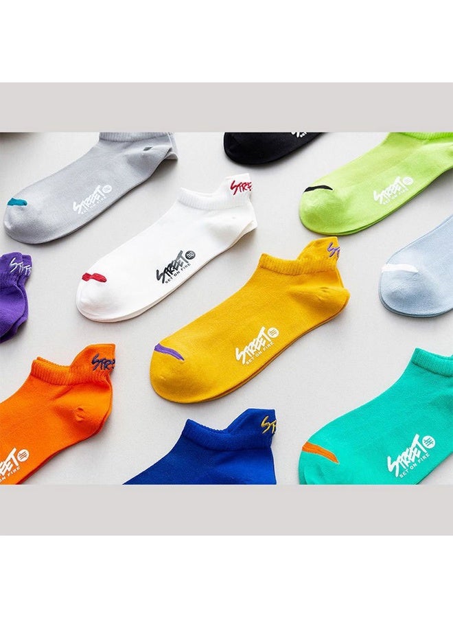 Zeemey Men's trendy 10 pairs socks set - colorful street style invisible socks - breathable and comfortable short socks - Image 3