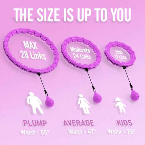 JKSHMYT Weighted Hula Circle Hoops for Adults Weight Loss Infinity Fitness Hoop Plus Size 47 Inch 24 Detachable Links Exercise Hoop Suitable for Women and Beginners - Image 3