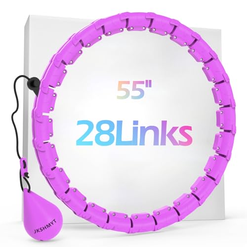 JKSHMYT Weighted Hula Circle Hoops for Adults Weight Loss Infinity Fitness Hoop Plus Size 47 Inch 24 Detachable Links Exercise Hoop Suitable for Women and Beginners - Image 1