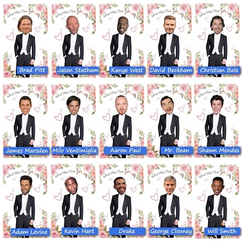 ukebobo Floral Bridal Shower Games - Who Has The Groom Game - Scratch Off Celebrity Cards Tickets Bridal Shower Game - Funny Bachelorette Party Games - Image 3