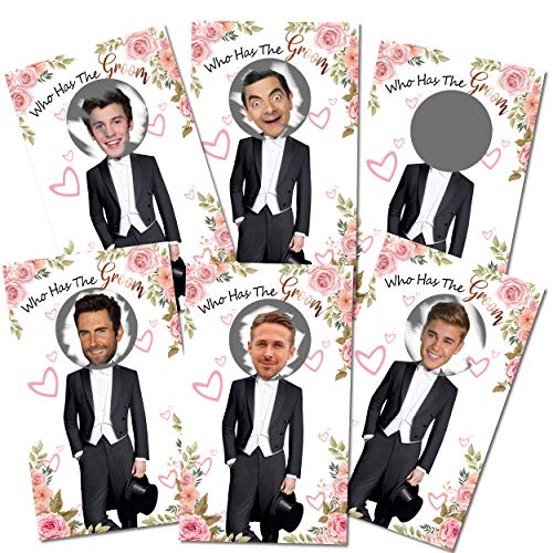 ukebobo Floral Bridal Shower Games - Who Has The Groom Game - Scratch Off Celebrity Cards Tickets Bridal Shower Game - Funny Bachelorette Party Games - Image 1