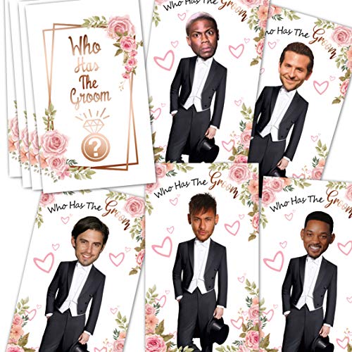 ukebobo Floral Bridal Shower Games - Who Has The Groom Game - Scratch Off Celebrity Cards Tickets Bridal Shower Game - Funny Bachelorette Party Games - Image 5