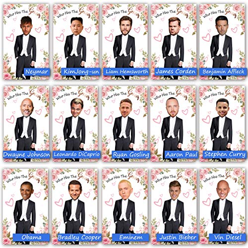 ukebobo Floral Bridal Shower Games - Who Has The Groom Game - Scratch Off Celebrity Cards Tickets Bridal Shower Game - Funny Bachelorette Party Games - Image 4