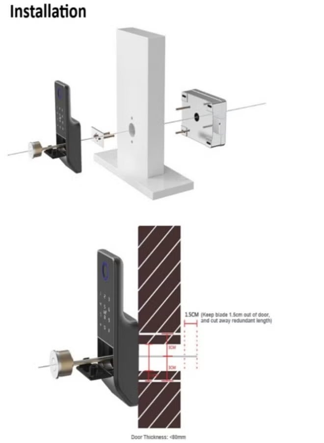 AL RAID Fingerprint Door Lock, Waterproof, Arabic Voice Service, Outdoor Gate Lock, Graffiti Application, Digital Password, IC Card, Keyless Front Door Electronic Lock - Image 2