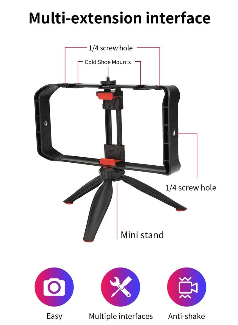 Jmary MT33 Mobile Phone Vlogging Filmmaking Cage Stabilizer with Tripod - Image 2