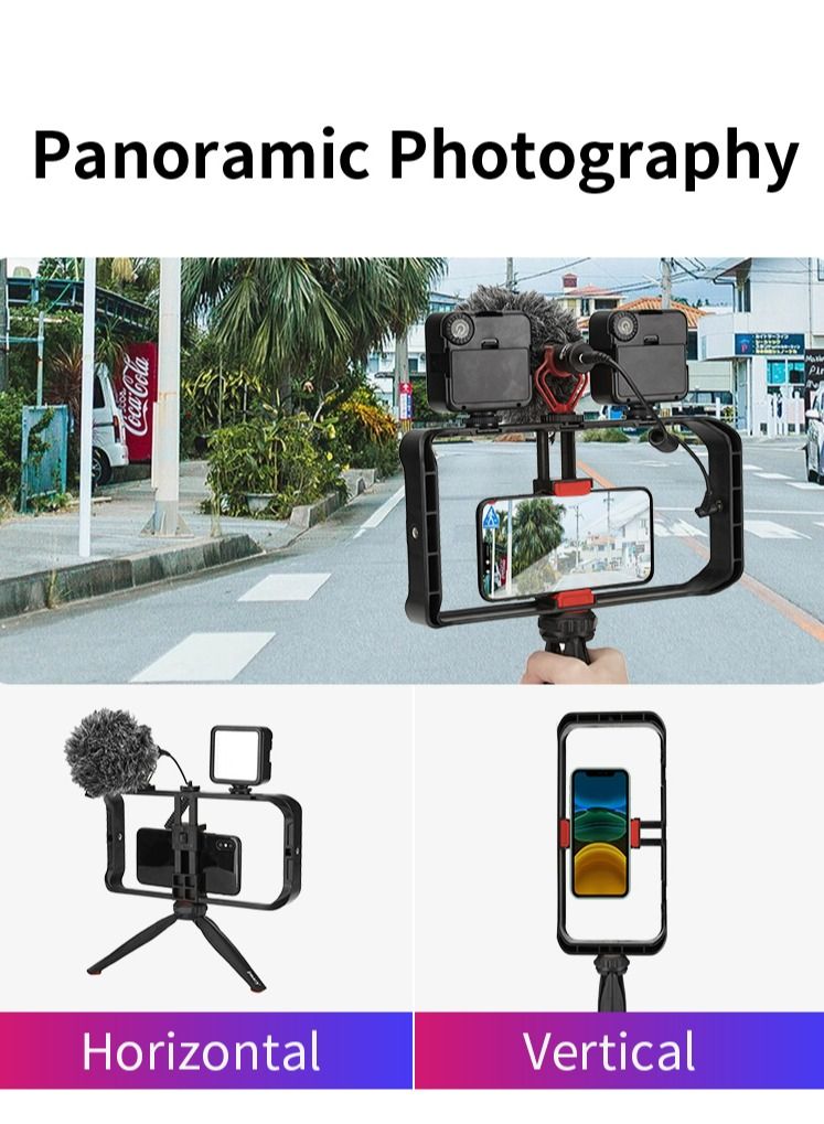 Jmary MT33 Mobile Phone Vlogging Filmmaking Cage Stabilizer with Tripod - Image 5
