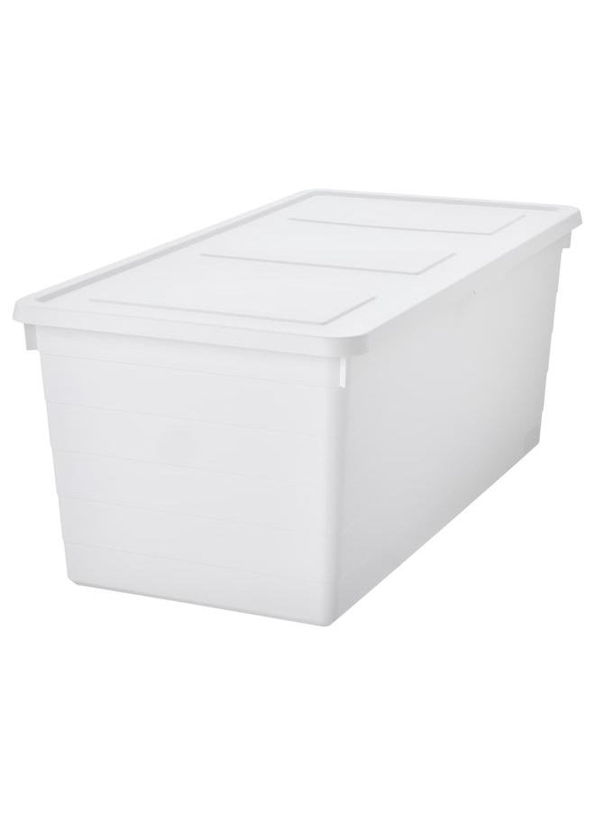 إيروريكس صندوق تخزين مع غطاء، أبيض، 38x76x30 سم  - Image 1