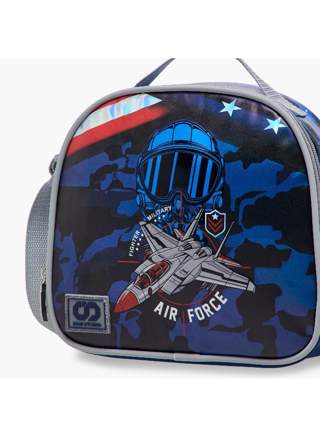 sami_studio Lunch Bag-Aviation-Collection-1 Cmprt With Zip- (Polyester ) Multicolor \ 22.5X9.5X21 - Image 5