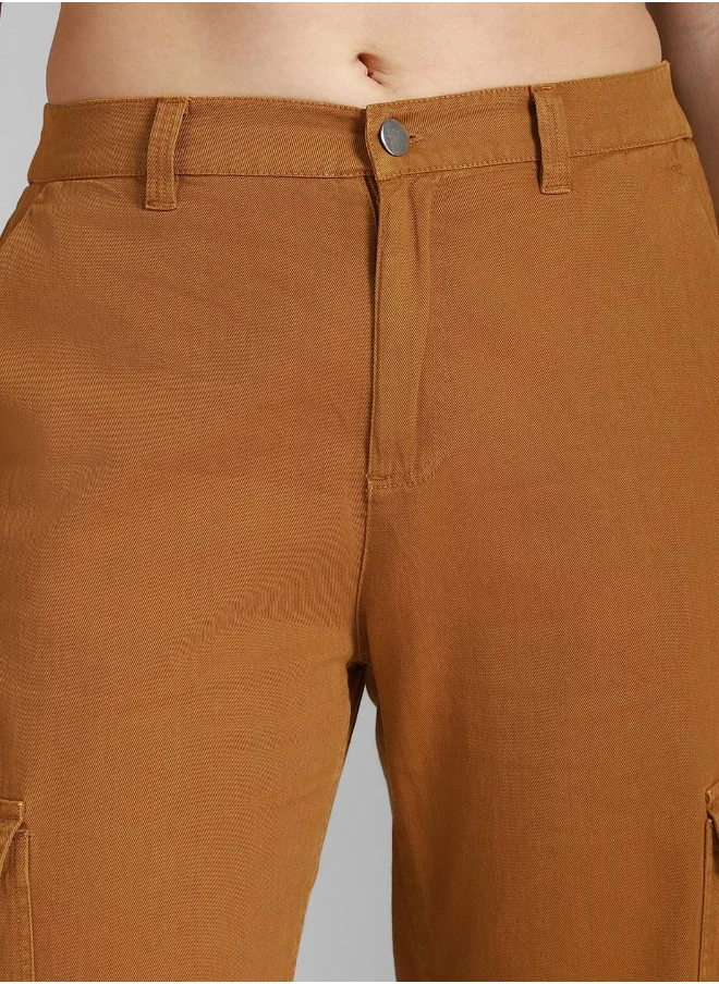 HIGH STAR Women Tan Trousers