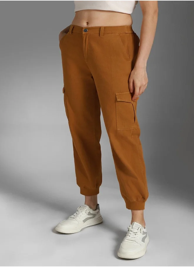 HIGH STAR Women Tan Trousers