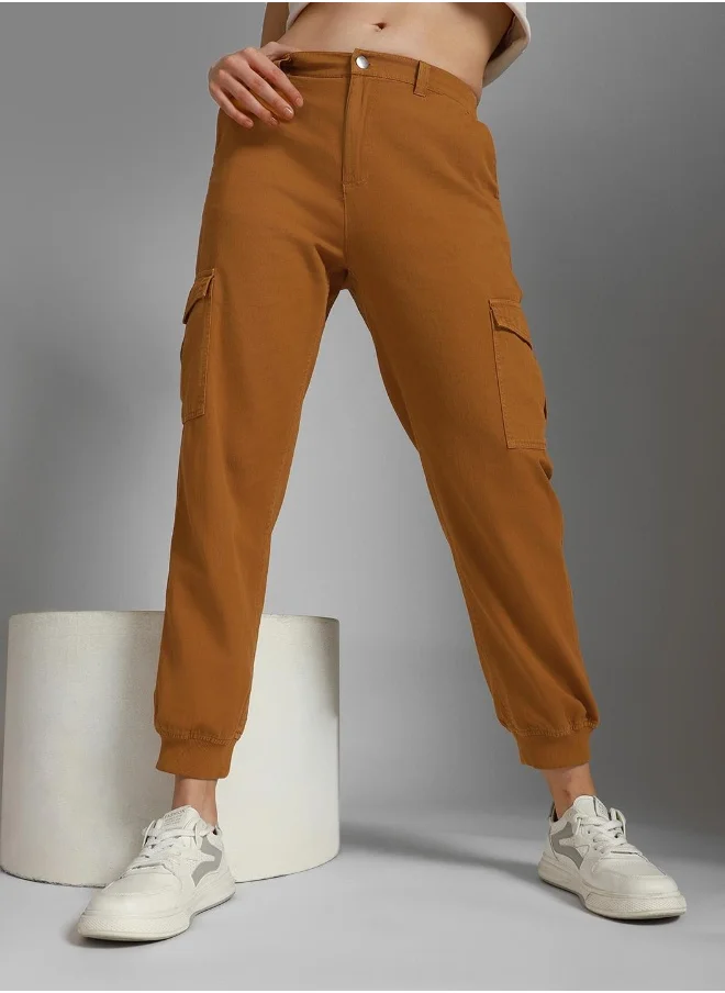 HIGH STAR Women Tan Trousers