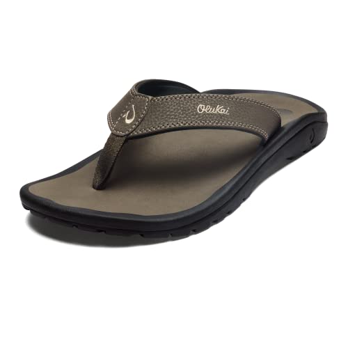 OLUKAI Ohana Men's Beach Sandals, Water Resistant Flip Flops, Arch Support & Comfort Fit, Lightweight & Durable, Enhanced Grip & Traction, Kona/Kona, 9 - Image 1