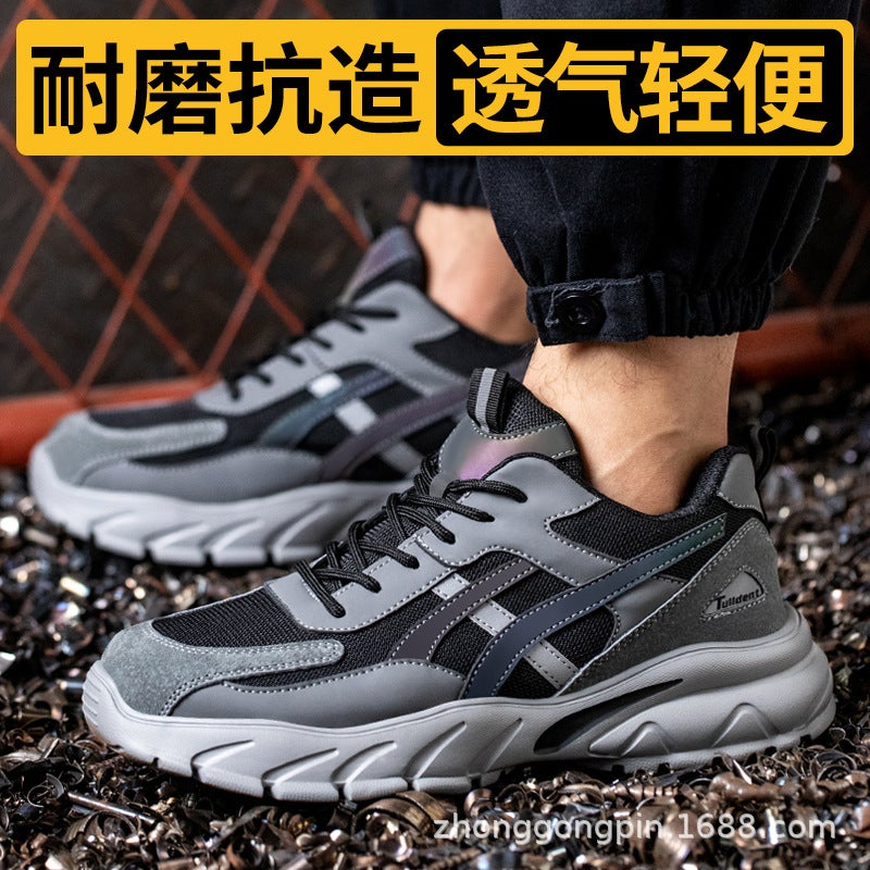 Winter Labor Protection Shoes For Men, Anti-Smash, Anti-Puncture, Lightweight, Breathable, Wear-Resistant, Work Insulation, Construction Site Safety Shoes, Fleece-Lined Cotton Shoes - Image 5