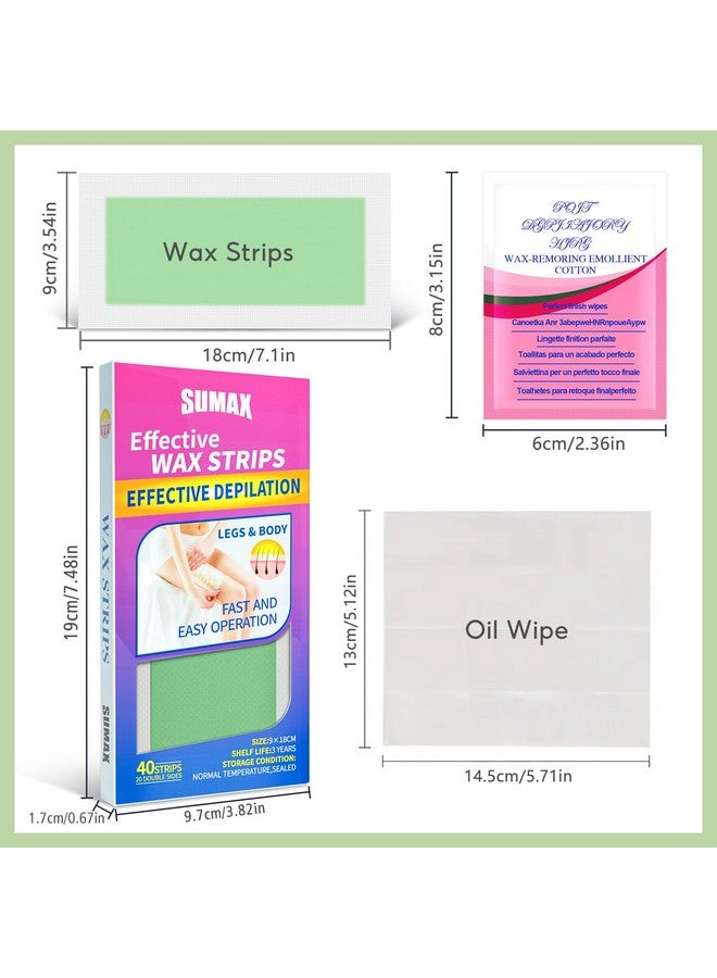 SUMAX Waxing Strips Body Hair Removal 40 Bikini Wax Strips For Women And Men Wax Kit For Hair Removal Brazilian For Face Hands Arms Legs - Image 2