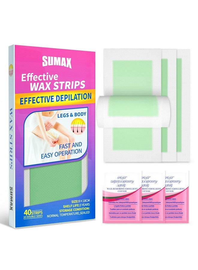 SUMAX Waxing Strips Body Hair Removal 40 Bikini Wax Strips For Women And Men Wax Kit For Hair Removal Brazilian For Face Hands Arms Legs - Image 1