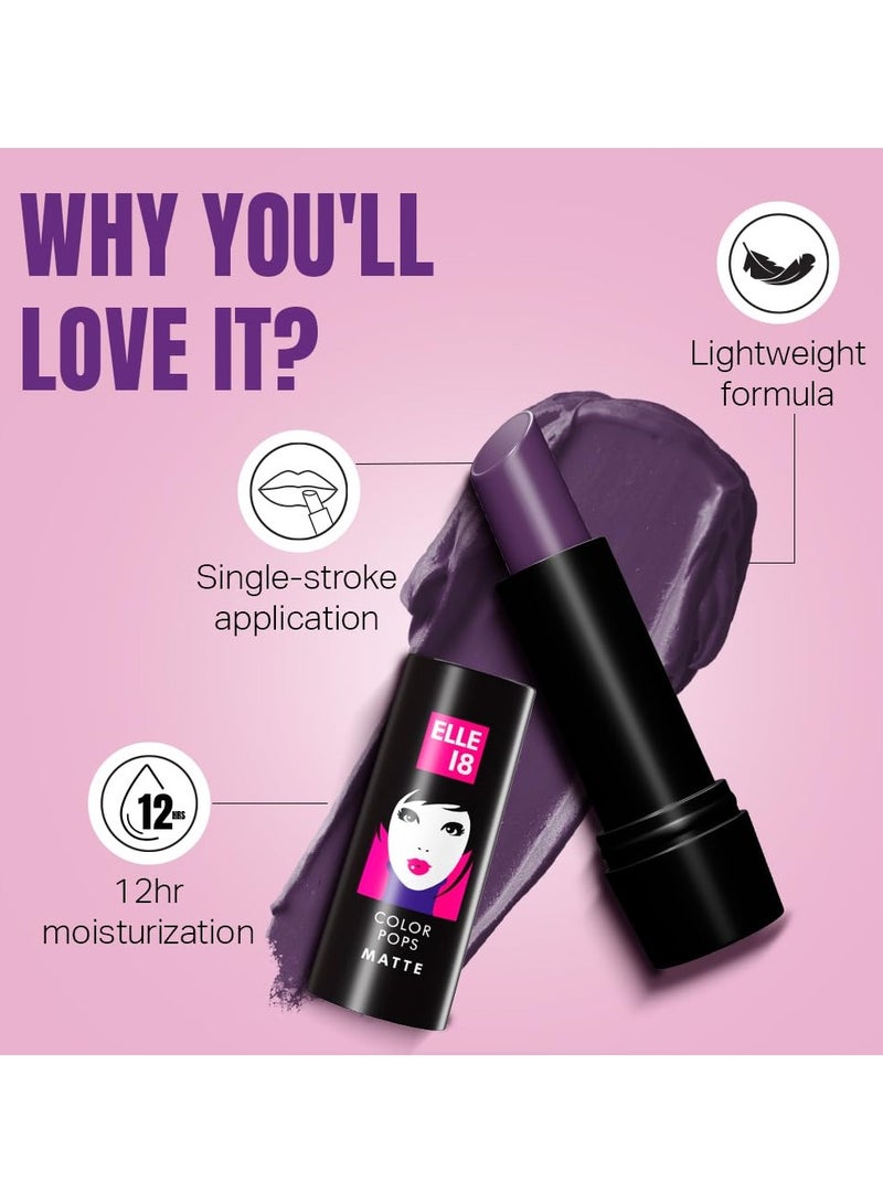 Elle 18 Color Pop Matte Lip Color  W16  Soaked Grape 4.3 g - Image 5