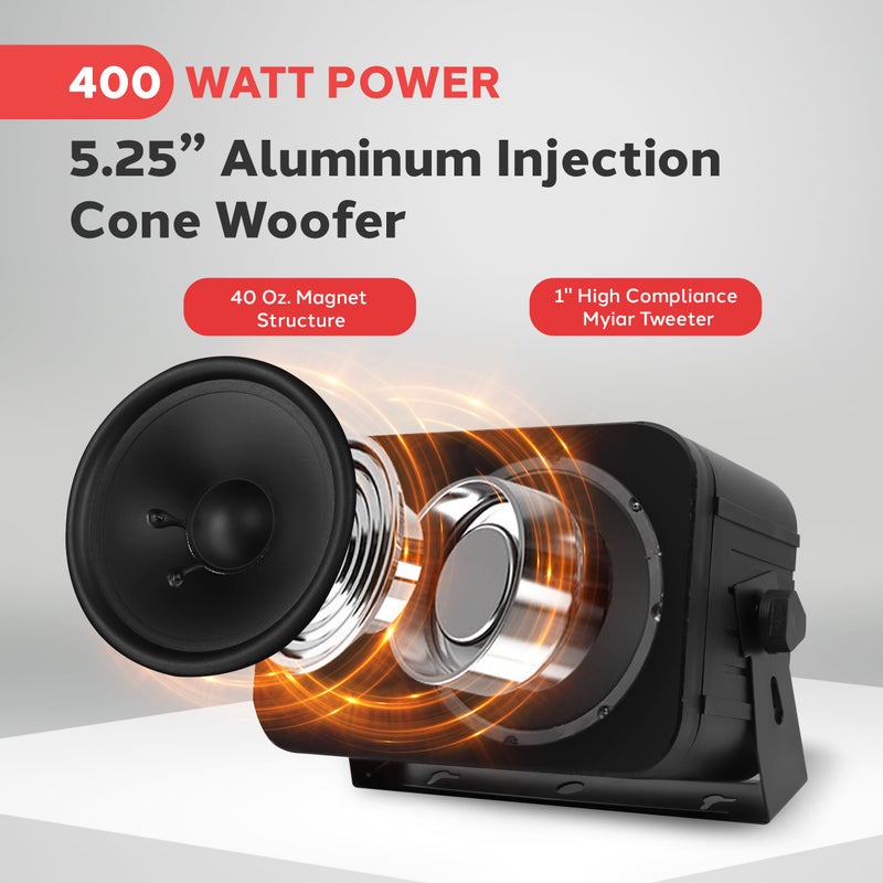 Pyle Home Dual Waterproof Outdoor Speaker System - 5.25 Inch Pair of Weatherproof Wall/Ceiling Mounted Speakers w/Heavy Duty Grill, Universal Mount - for Use in The Pool, Patio, Indoor PDWR40B (Black) - Image 5