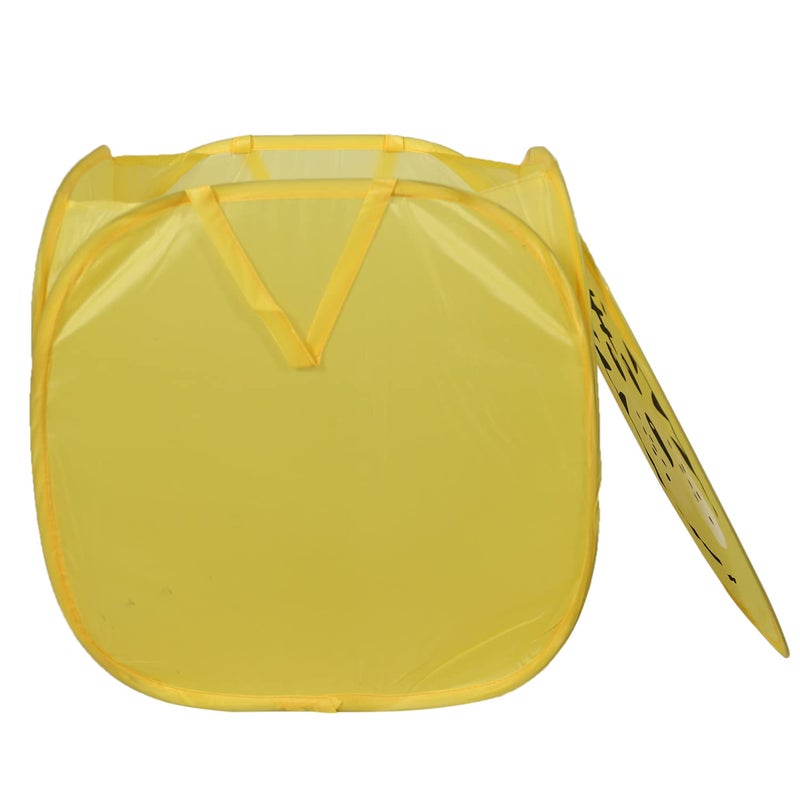 Kuber Industries Polyester Durable Collapsible Tiger Print Square Laundry BasketClothes Storage Box With Lid Side Handles45 LtrYellow - Image 3