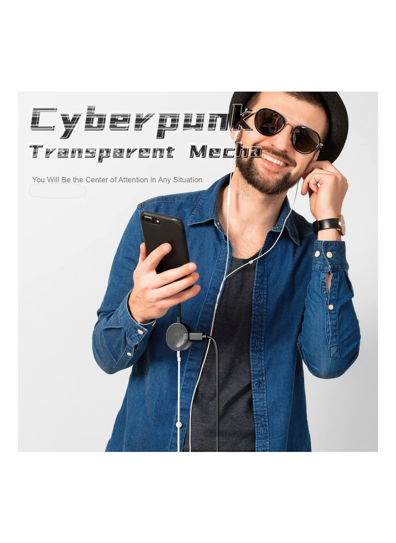 SYOSI - محول USB C إلى مقبس سماعة الرأس 3.5 مم وشاحن، محور 2 في 1 USB Type C إلى TRRS 3.5 مم AUX/ميكروفون وشحن سريع PD 3.0 60 واط، محطة إرساء شريحة DAC عالية الدقة مرئية (أسود) (1 عبوة) - Image 1