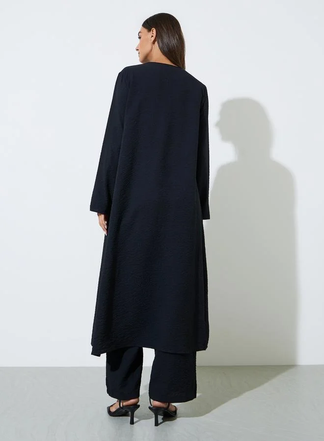Styli  Pack of 3 - Black Kimono, Top and Trousers Co-ord Set for Women | Best Price UAE