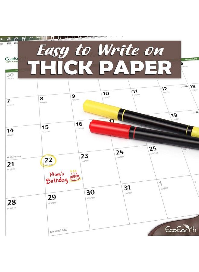 EcoEarth Biodegradable 11X22 Inch (Open) 18Month Vertical Hanging Wall Calendar Jul 2023 Dec 2024 Monthly Calendar Cute Puppies - Image 5