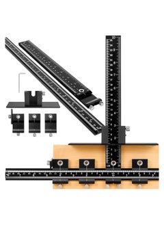 KASTWAVE Cabinet Hardware Jig Tool, Adjustable Punch Locator Drill Template Guide, Multifunctional Woodworking Aids Wood Drilling Dowelling Guide For Installation of Handles Knobs on Doors And Drawer (Black)  - Image 1