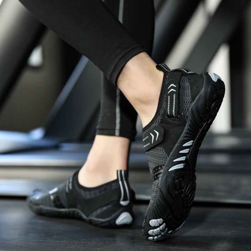 Quick Dry Trekking Shoes: Black Size 38, Flexible Spandex Upper, Anti-slip Thick Rubber Sole - Breathable Air Holes, EVA Vent Insole, Adjustable Fastener Tapes for Outdoor Trekking, Beach Activities - Image 2