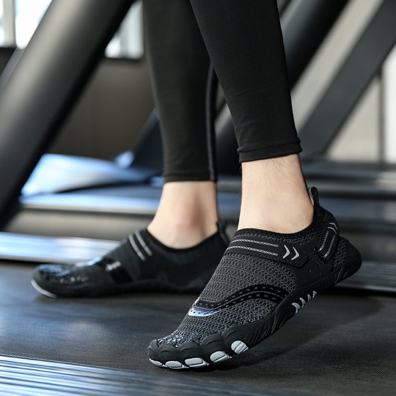 Quick Dry Trekking Shoes: Black Size 38, Flexible Spandex Upper, Anti-slip Thick Rubber Sole - Breathable Air Holes, EVA Vent Insole, Adjustable Fastener Tapes for Outdoor Trekking, Beach Activities - Image 4