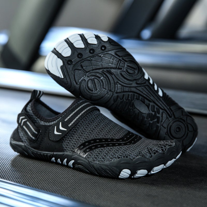 Quick Dry Trekking Shoes: Black Size 38, Flexible Spandex Upper, Anti-slip Thick Rubber Sole - Breathable Air Holes, EVA Vent Insole, Adjustable Fastener Tapes for Outdoor Trekking, Beach Activities - Image 5