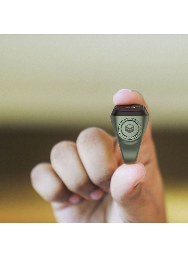 iQIBLA Smart Tasbih Zikr Aluminium Ring - Dark Green - 18mm - Image 2