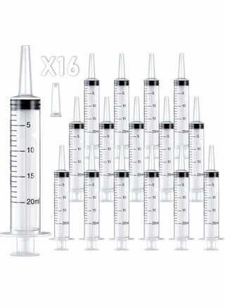 20ml Plastic Syringe, Large Syringes Tools for Liquid, Sterile and Individually Sealed for Measuring, Watering, Refilling, Feeding Pets, Scientific Labs, Oil or Glue Applicator, 16 Pack - pzsku/ZFC1AFDAC415B9A196B12Z/45/_/1724303818/4356bd87-92fb-49a0-87c9-32773d36349d
